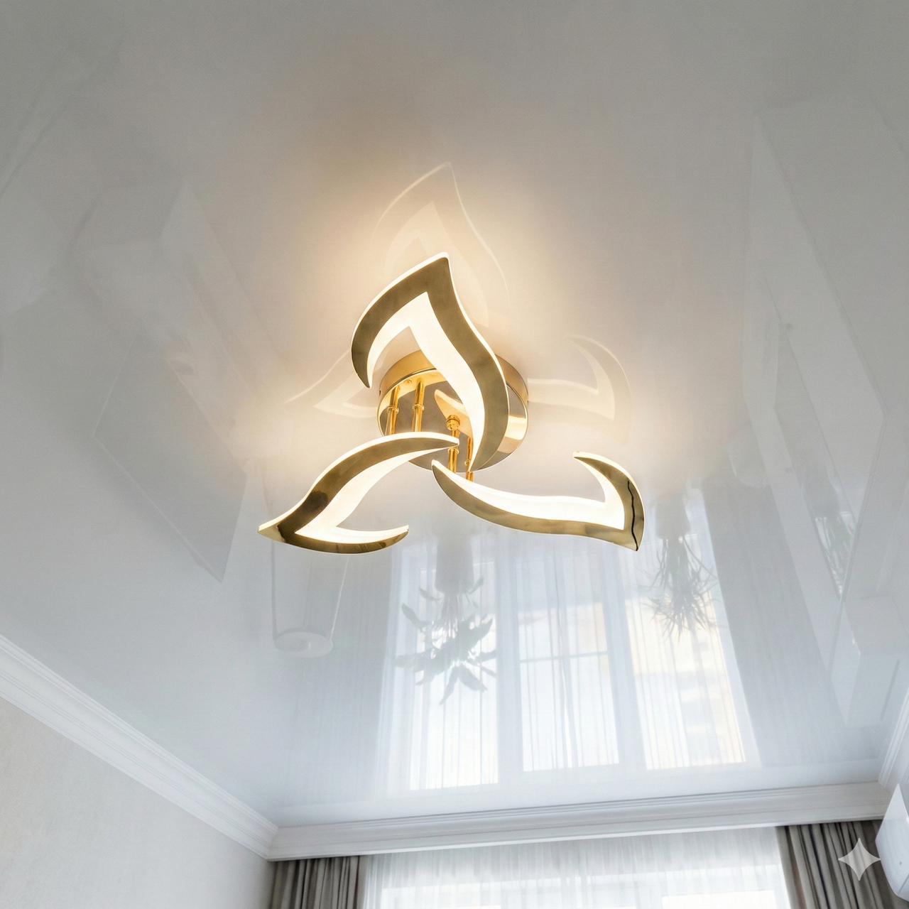 Люстра Led Лотос 3 пелюстки SVET 42W до 10 м² колір Золотистий SY-5329/3 GD, фото 1