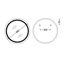 Дзеркало Qtap Taurus R800 з LED-підсвіткою Touch, з антизапотіванням, з димером, рев. темп. кольору (3000-6500 K) QT2478R807, фото 2