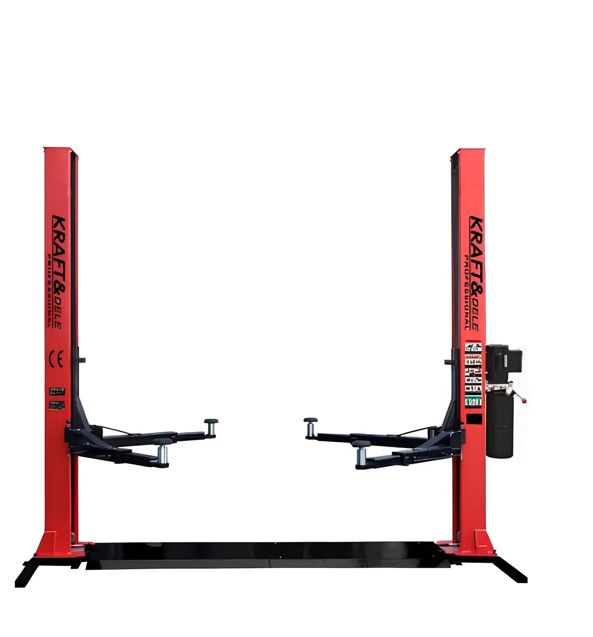 Гідравлічний двостійковий підйомник на 4 тонни Kraft&Dele KD5816, 230В, напівавтомат автосервіс, фото 1