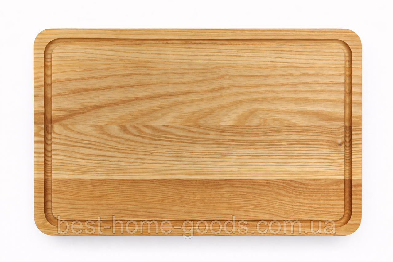 Кухонна обробна дошка з ясена 34,5×24,5×2 см — натуральне дерево, довговічна, стильна, подарунок для дому та ресторанів, фото 1