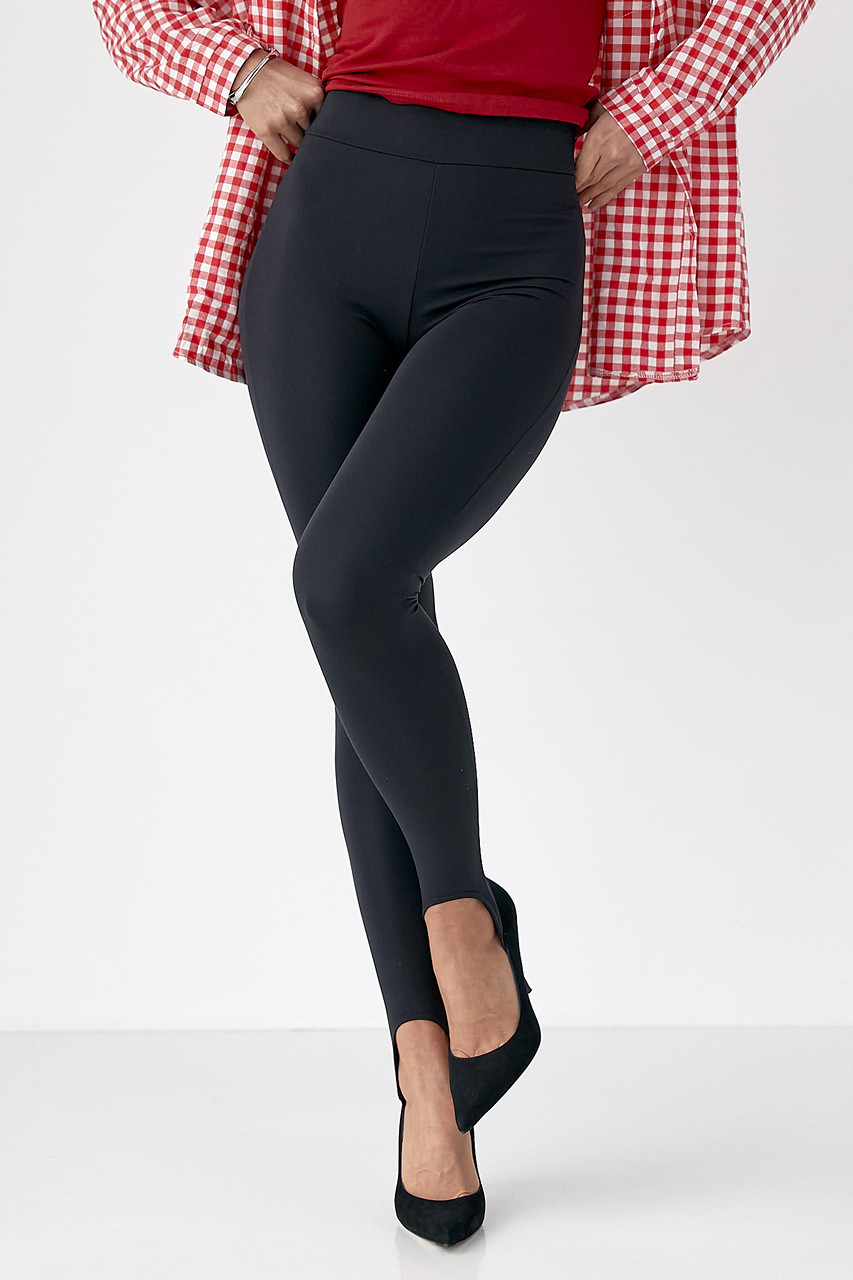 Еластичні лосини зі штрипками - чорний цвет, M (є розміри), фото 1