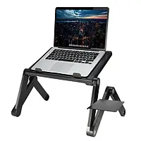 Столик Підставка для ноутбука з охолодженням | Столик для ноутбука в ліжко UFT T6 Black ORIGINAL 14-17 дюймів