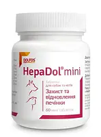 Dolfos HepaDol mini вітаміни для здоров'я печінки в собак і котів 60 табл