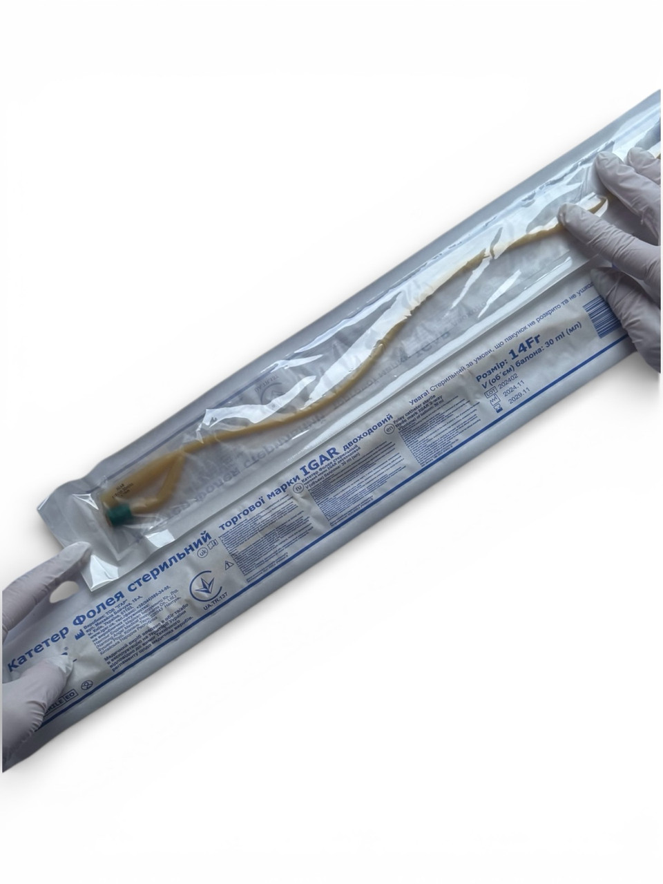 Катетер Фолея "IGAR" 2-ходовий, латексний р. 14