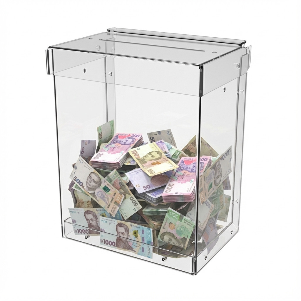 Скринька EKOSTAR для збору грошей, анкет об'єм 1,5 літрів, фото 1