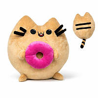 М'яка іграшка кіт Пушин з пончиком 26см круглий плюшевий Пушин для дітей і дорослих Dreamtoys