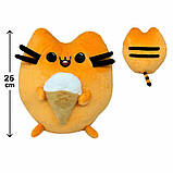 М'яка іграшка Пушин кіт круглий кіт пушин з морозивом 26см оранжевий для дітей Dreamtoys Україна, фото 2