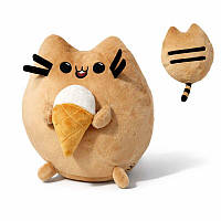 М'яка іграшка кіт Пушин з морозивом круглий плюшевий котик 26 см для дітей і дорослих Dreamtoys