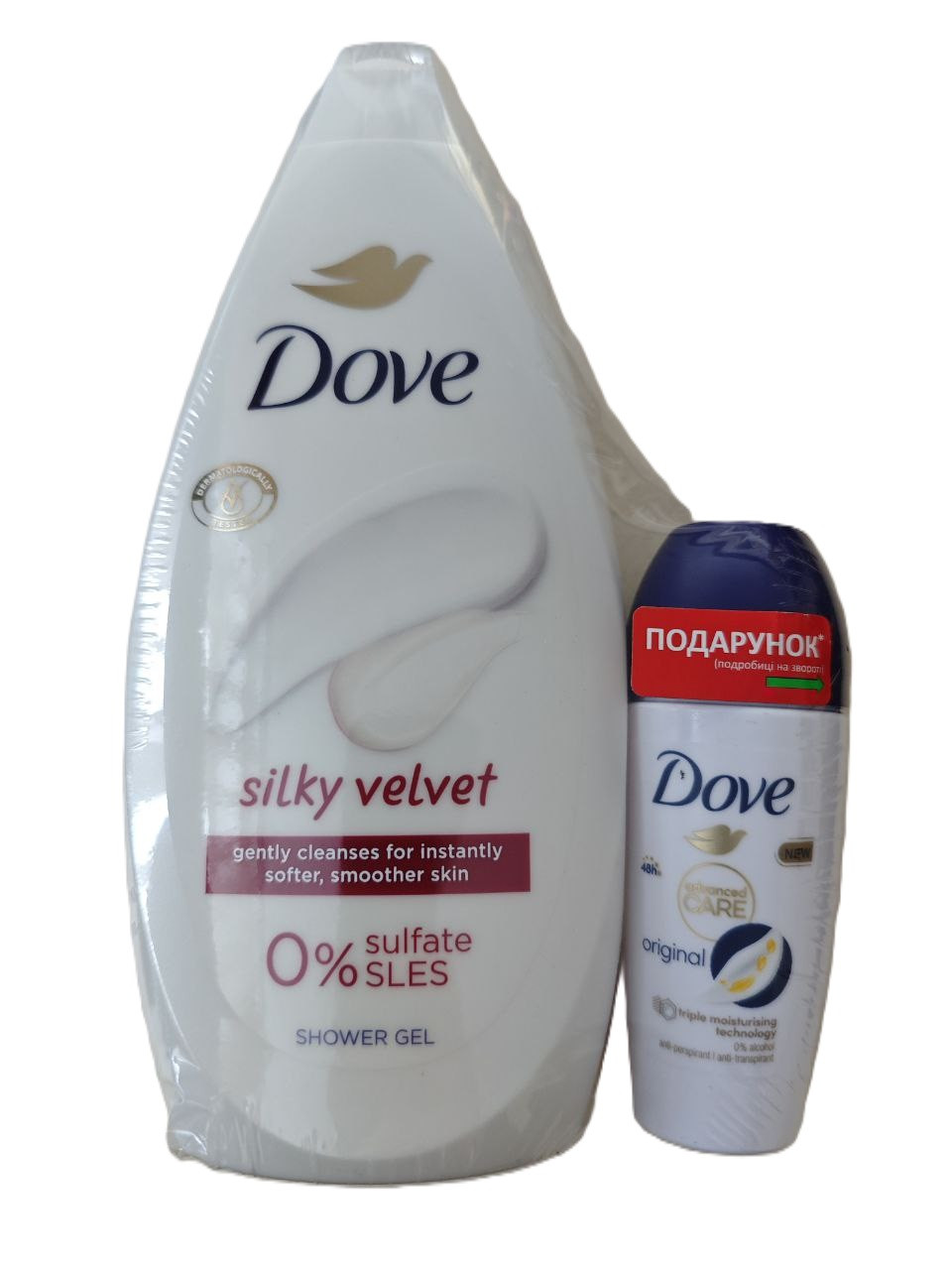 Набір подарунковий Dove Шовковистий оксамит 450 + 50 мл, Dove, Арт.58935