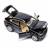 Іграшкова машинка Автопром BMW X6 1:32, 14 см, чорна — металева модель зі світлом, звуком та інерційним ходом, арт. 68311-2, фото 5