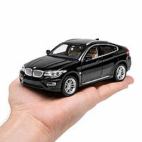 Іграшкова машинка Автопром BMW X6 1:32, 14 см, чорна — металева модель зі світлом, звуком та інерційним ходом, арт. 68311-2, фото 8
