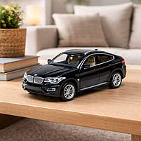 Іграшкова машинка Автопром BMW X6 1:32, 14 см, чорна — металева модель зі світлом, звуком та інерційним ходом, арт. 68311-2, фото 9