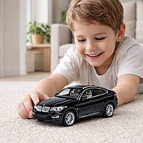 Іграшкова машинка Автопром BMW X6 1:32, 14 см, чорна — металева модель зі світлом, звуком та інерційним ходом, арт. 68311-2, фото 10