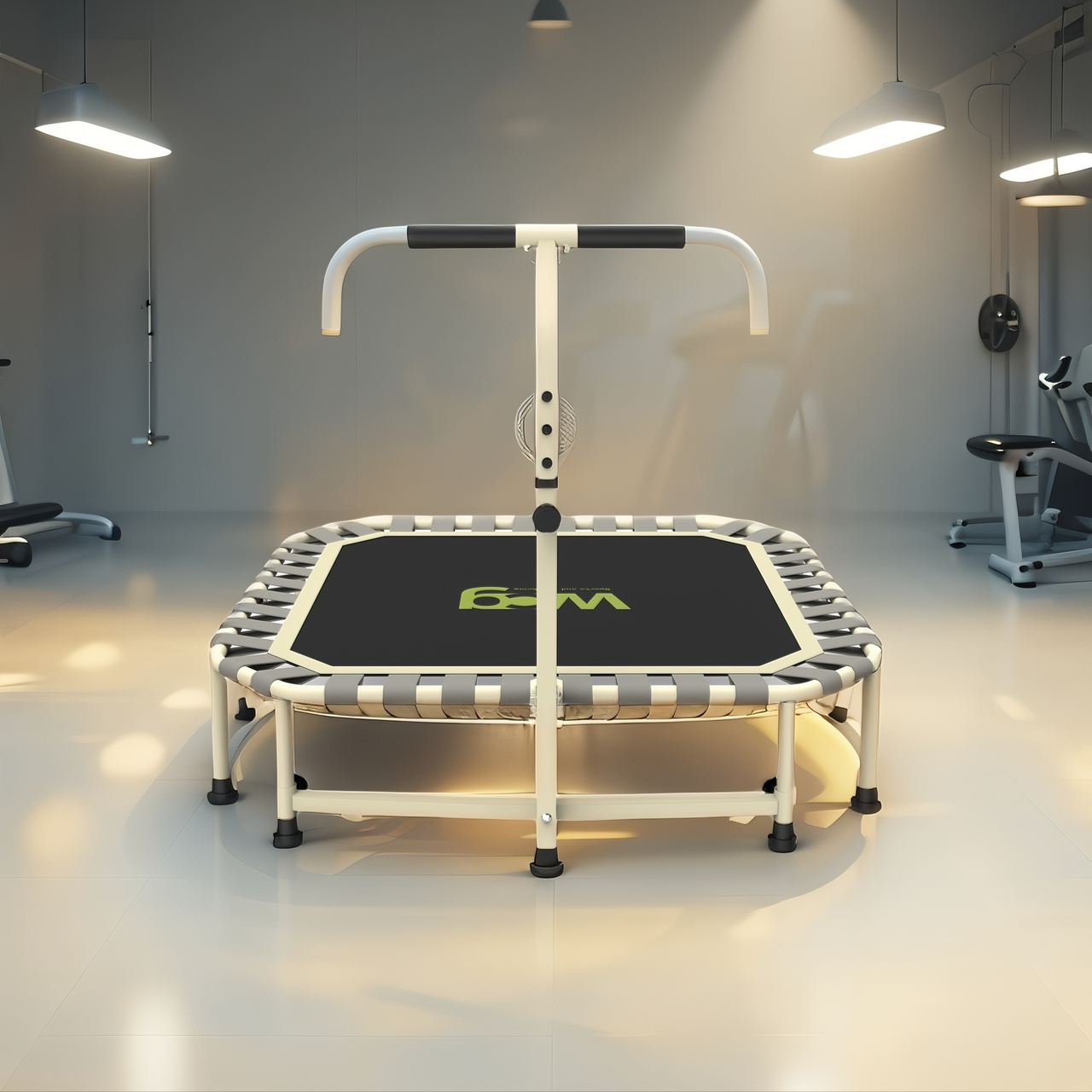 Фітнес-батут квадратний з ручкою для тренувань вдома та залі WCG 4Active 110 × 110 см Батут тренажер для фітнесу ручка регулюється