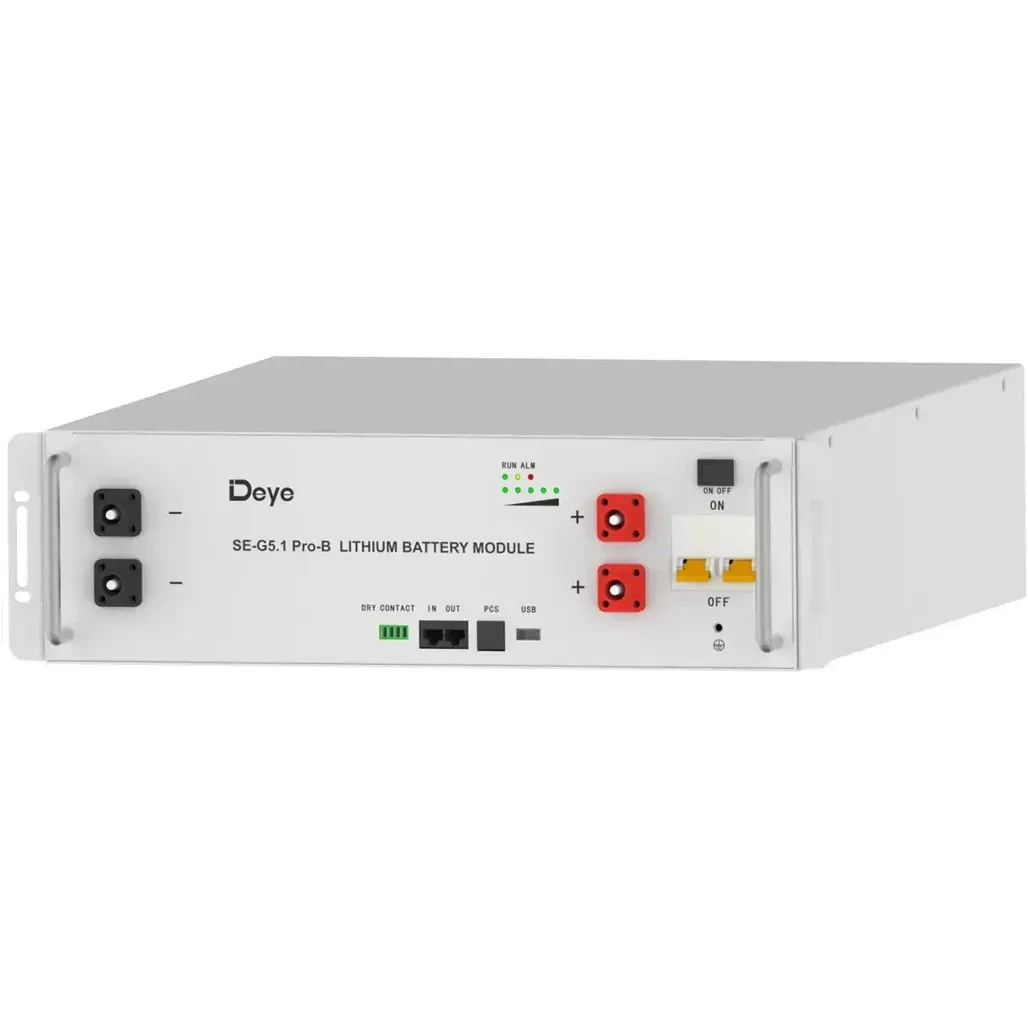Акумуляторна батарея Deye SE-G5.1 Pro-B, 5.12 кВт, LiFePO4, 100 А⋅год, 51.2 В, ≥6000 циклів, 445×133×540 мм, 45 кг, фото 1