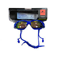 Окуляри для плавання з берушами, захист від УФ Anti-Fog, KH76-A, сині dutyfree