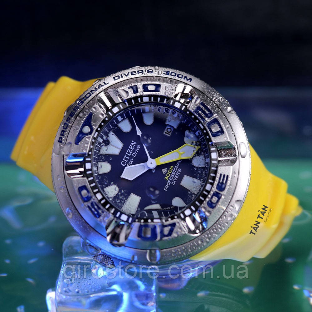 Японський 300 м дайверський годинник Citizen Promaster Ecozilla Eco-Drive BJ8058-06L. Сонячна батарея, фото 1