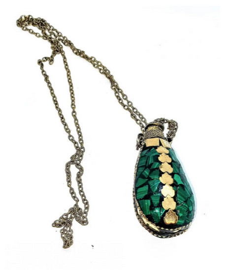 Аромакулон із бронзи з малахітом східний, фото 1