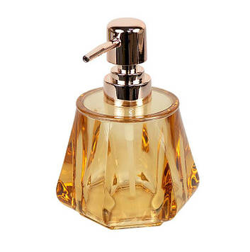 Дозатор для рідкого мила 190 мл диспенсер для мила «золото» практичний аксесуар для ванної кімнати або кухні 14×10 см