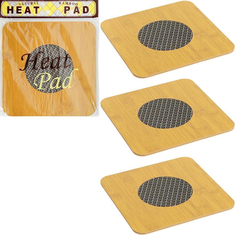 Підставка під гаряче бамбукова 19 см універсальна підставка для гарячого посуду дерев'яна Набір 4 штуки, фото 1