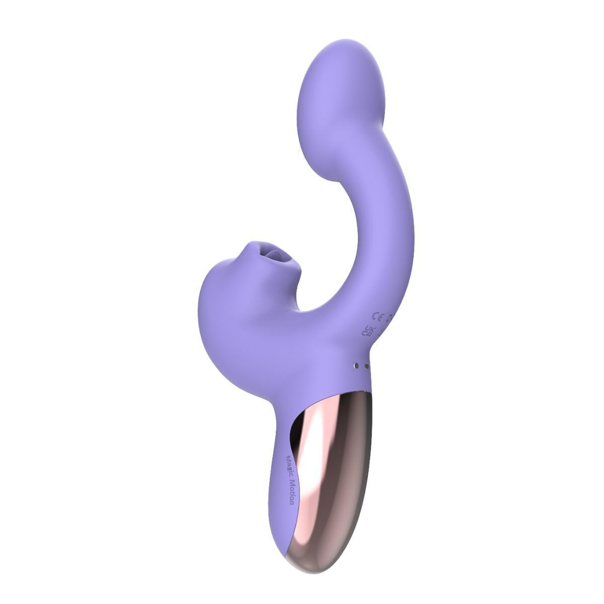 Смарт-вібратор Magic Motion Ponder Purple, подвійна стимуляція, віброяйцо + язичок для клітора, фото 1