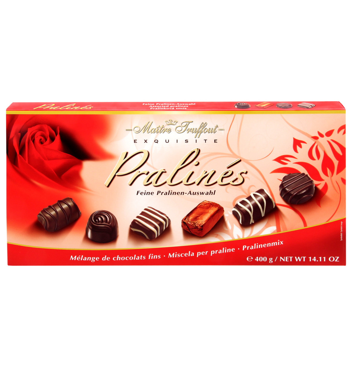 Шоколадні цукерки Maitre Truffout Exquisite Pralines з праліне, 400 г.