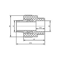 Муфта PPR Blue Ocean "Білий" 25х3/4" НР, фото 2