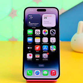 Смартфон Apple iPhone 14 Pro Max 128GB Space Black (MQ9P3) Б/У Экран: Отличное состояние , несколько неглубоких царапин , без