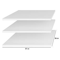 Комплект полиць для шафи Optima 87х56 см білі 3 штуки