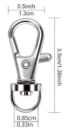 Карабін металевий 35 мм з вертлюгом застібка