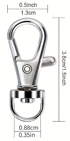 Карабін металевий 38 мм з вертлюгом застібка