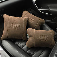 Автомобільні подушки Audi преміум з алькантари, комплект на підголівники