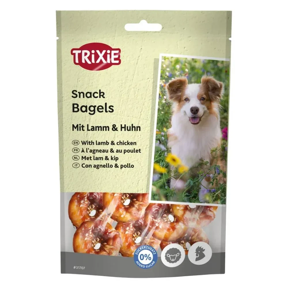 Ласощі для собак Trixie Premio Lamb Chicken Bagels 100 г – кільця з ягням і куркою, смаколики для дресирування та заохочення