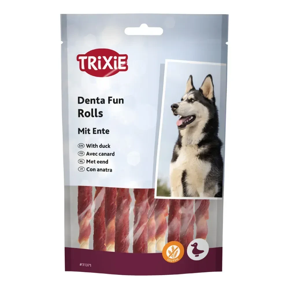 Паличка для чищення зубів Trixie Denta Fun натуральна шкіра 12 см 80 г (10 шт., арт. 31371) –ласощі для гігієни зубів собак