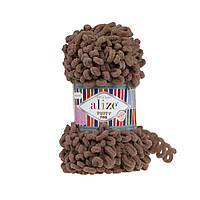 Пряжа Alize Puffy Fine 466 молочний шоколадний (менші петлі)