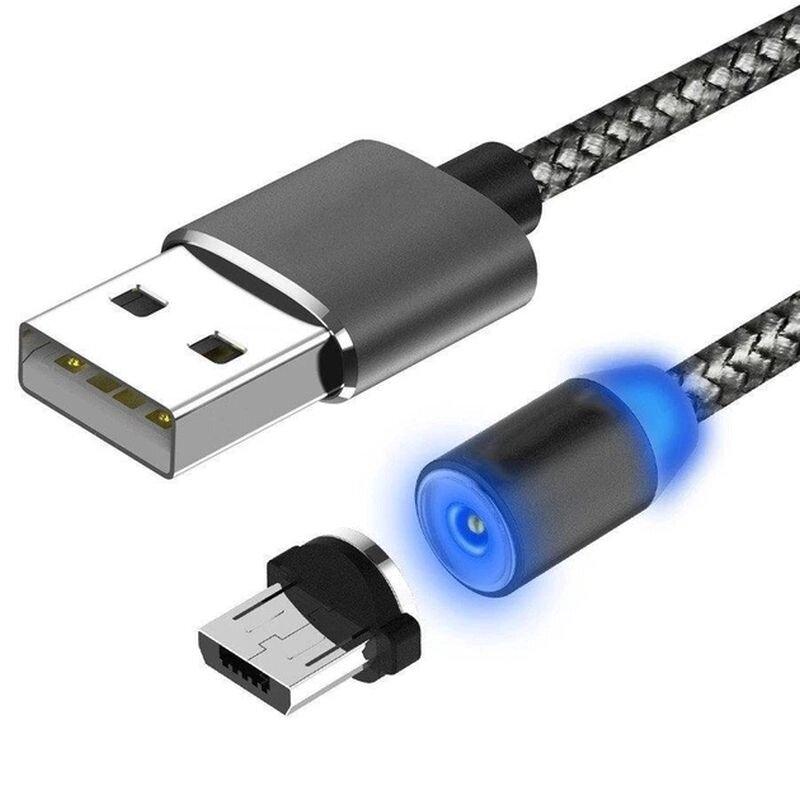 Магнітний кабель Usb - Lightning для Micro Usb, з підсвічуванням, фото 1