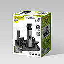 Набір бездротовий тример 6 в 1 Maestro MR-661, 800 мА·год, акумуляторний портативний тример, для стриження волосся вусів бороди, фото 5