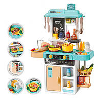 Дитяча ігрова інтерактивна кухня Beibe Good висотою 68 см, з водою/парою, посудом і продуктами (змінюють колір) на 52 аксесуари,
