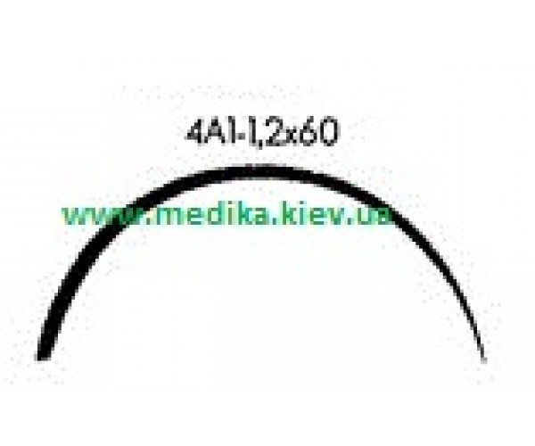 4А1 1,2 х 60 Ігла хірургічна вигнута 4/8 обводу., фото 1