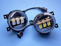 LED протитуманні фари G0236-YW для Volkswagen Golf, Polo, Tiguan, Touareg, Caddy біле/жовте світло, 40W, 6 діодів, 3 лінзи, с