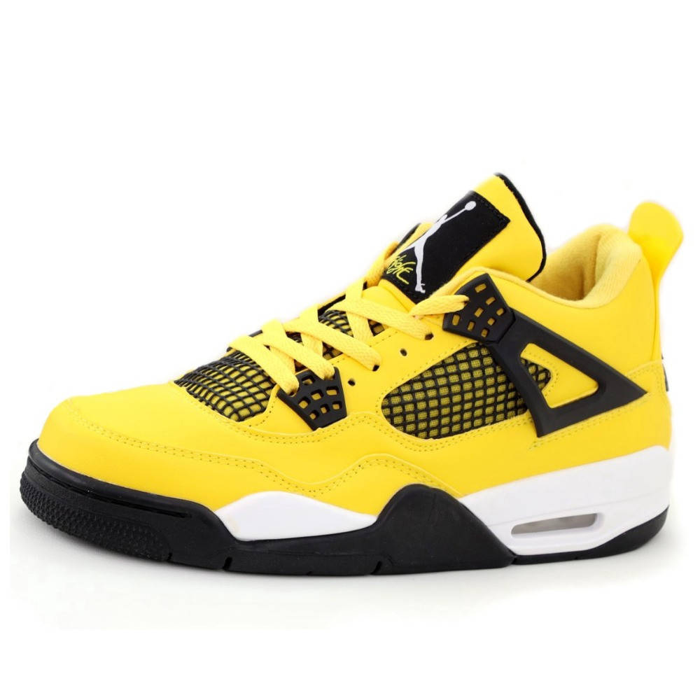 

Мужские кроссовки Nike Air Jordan 4 Retro SE Yellow, желтые кожаные найк аир джордан 4 ретро, Желтый