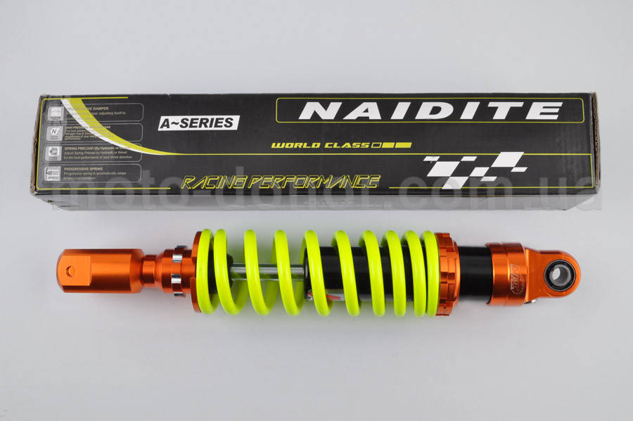 

Амортизатор для скутера GY6 350mm, тюнинговый "NDT" (оранжево-лимонный)