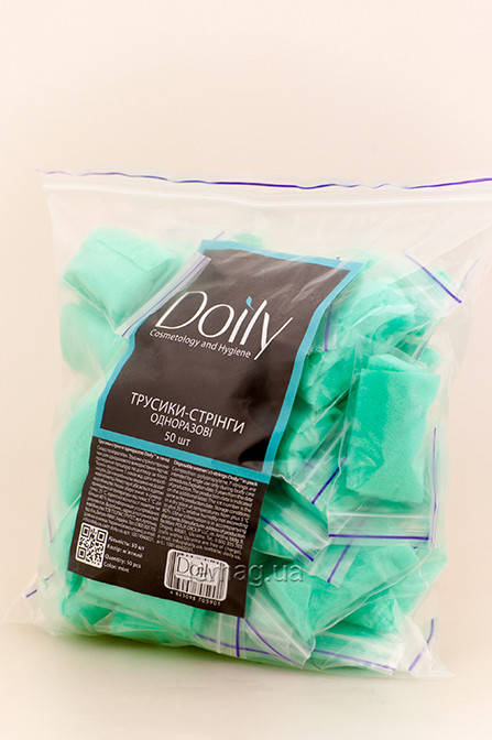 

Doily Трусики-стринги с спанбонда, Мятные, упаковка 50 шт., Мятный