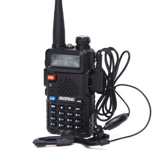 

Портативна рація Baofeng UV-5R Black + Гарнітура (частоти 136-174, 400-520MHz) 1800А Рації rw