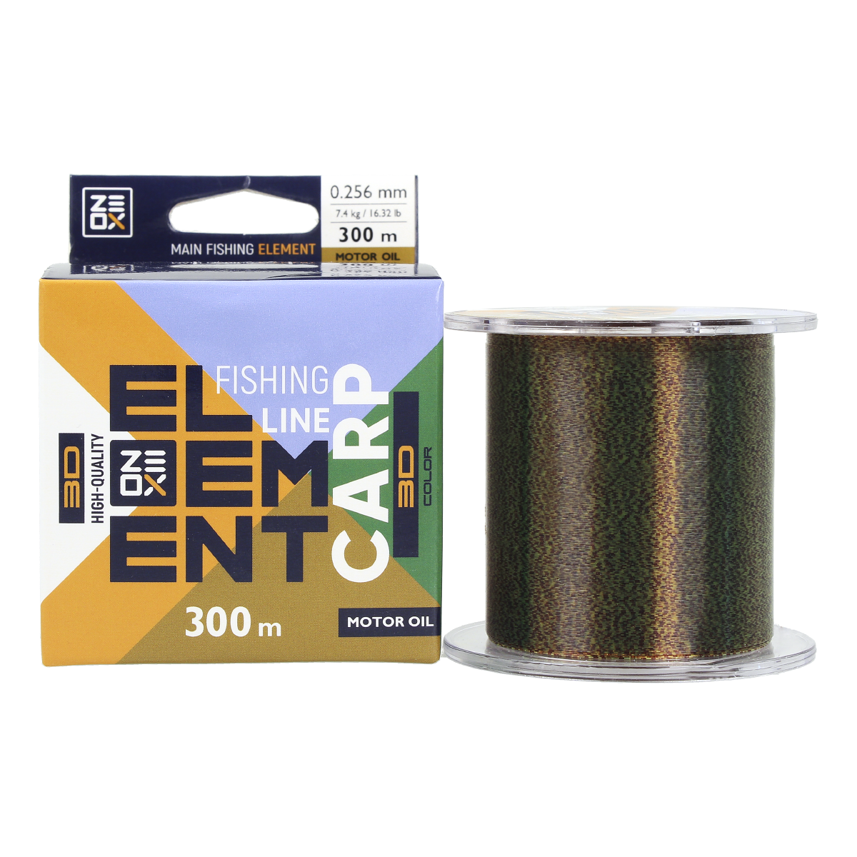 

Леска карповая Zeox 3D Element Carp 300м Motor Oil 0.256мм, Зелёный