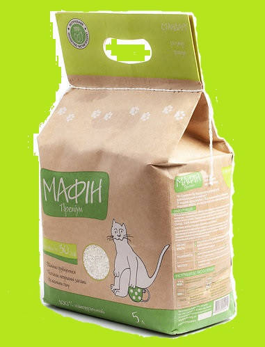

Наполнитель бентонитовый для кошачьего туалета Мафин Премиум стандарт 1,25-3,5 мм 4.5л