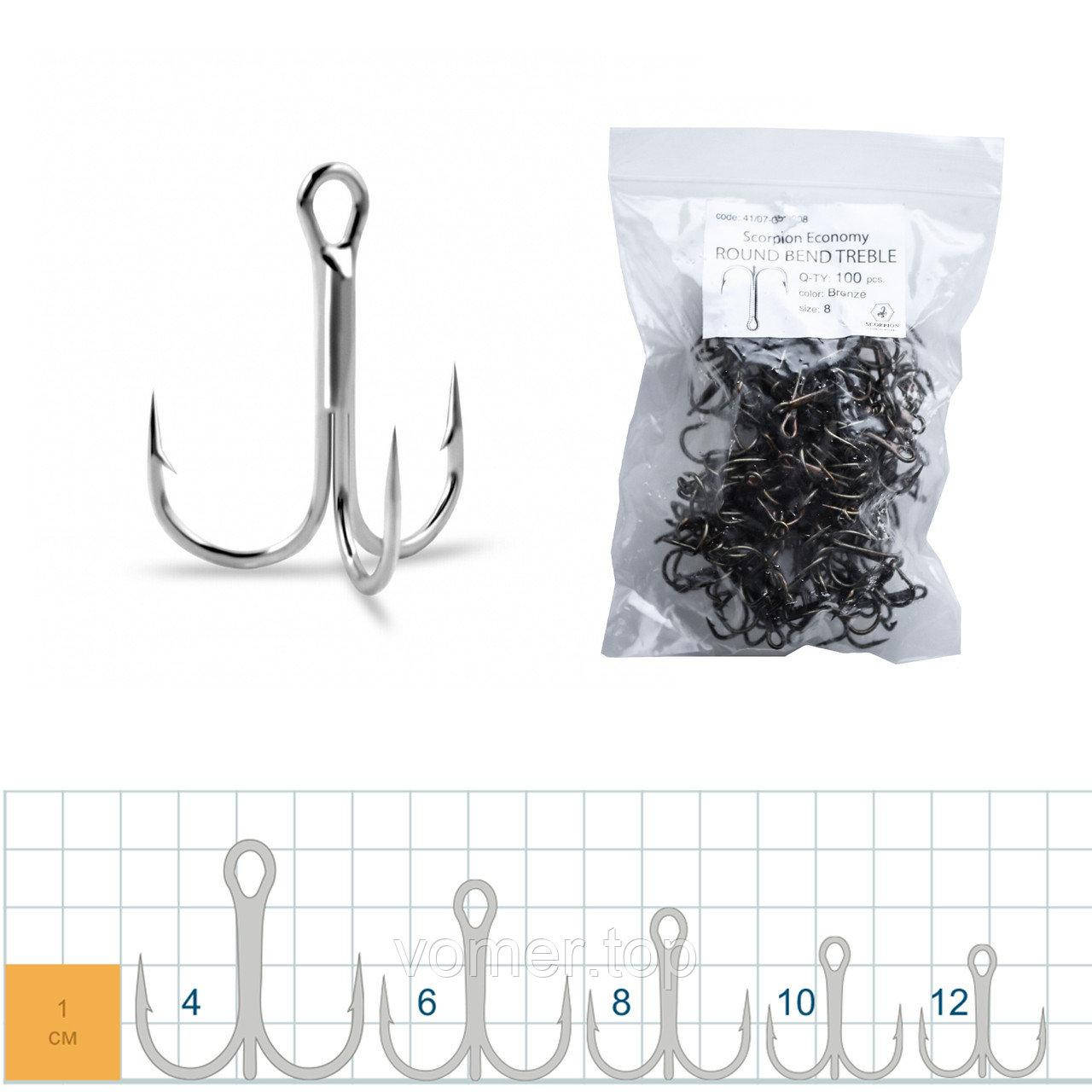 

Трійник SCORPION ECONOMY ROUND BEND TREBLE №1 (100шт в уп)