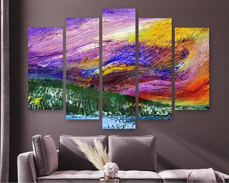 

Модульная картина на холсте из пяти частей KIL Art Абстракция живопись маслом 187x119 см (M51_XL_84)