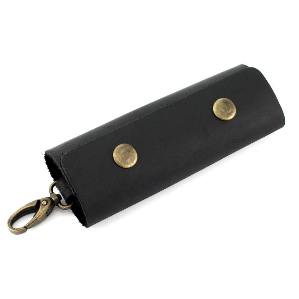 

Ключница кожаная с карабином HandyCover HC0055 черная, Черный