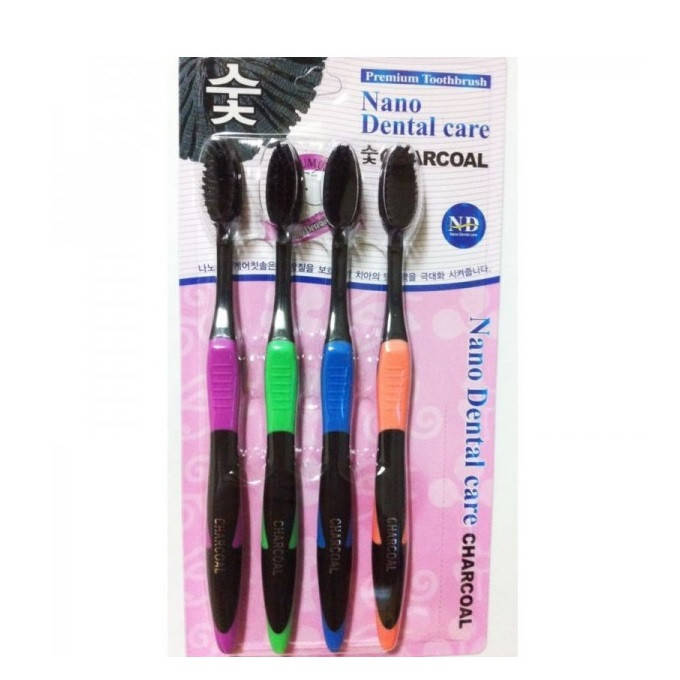 

Бактерицидные бамбуковые щетки (4 шт.) Nano Dental Care Toothbrush Charcoal